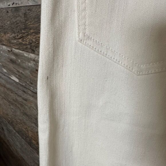 JOE'S JEANS High-rise Front Slit Midi Skirt In Cream - Picture 4 of 11